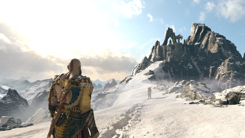 Kratos in Snowy Landscape — White