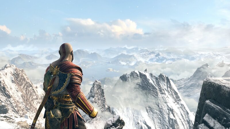 Kratos on Mountain Peak — White