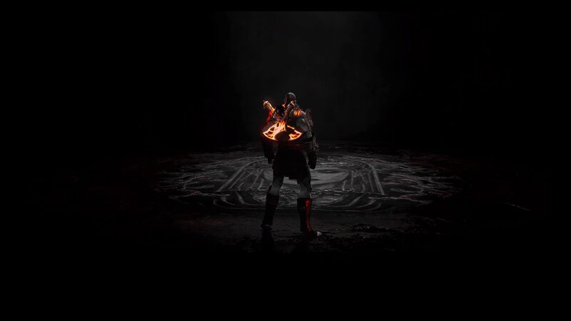 Kratos with Flaming Weapon