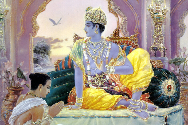 Krishna and a devotee