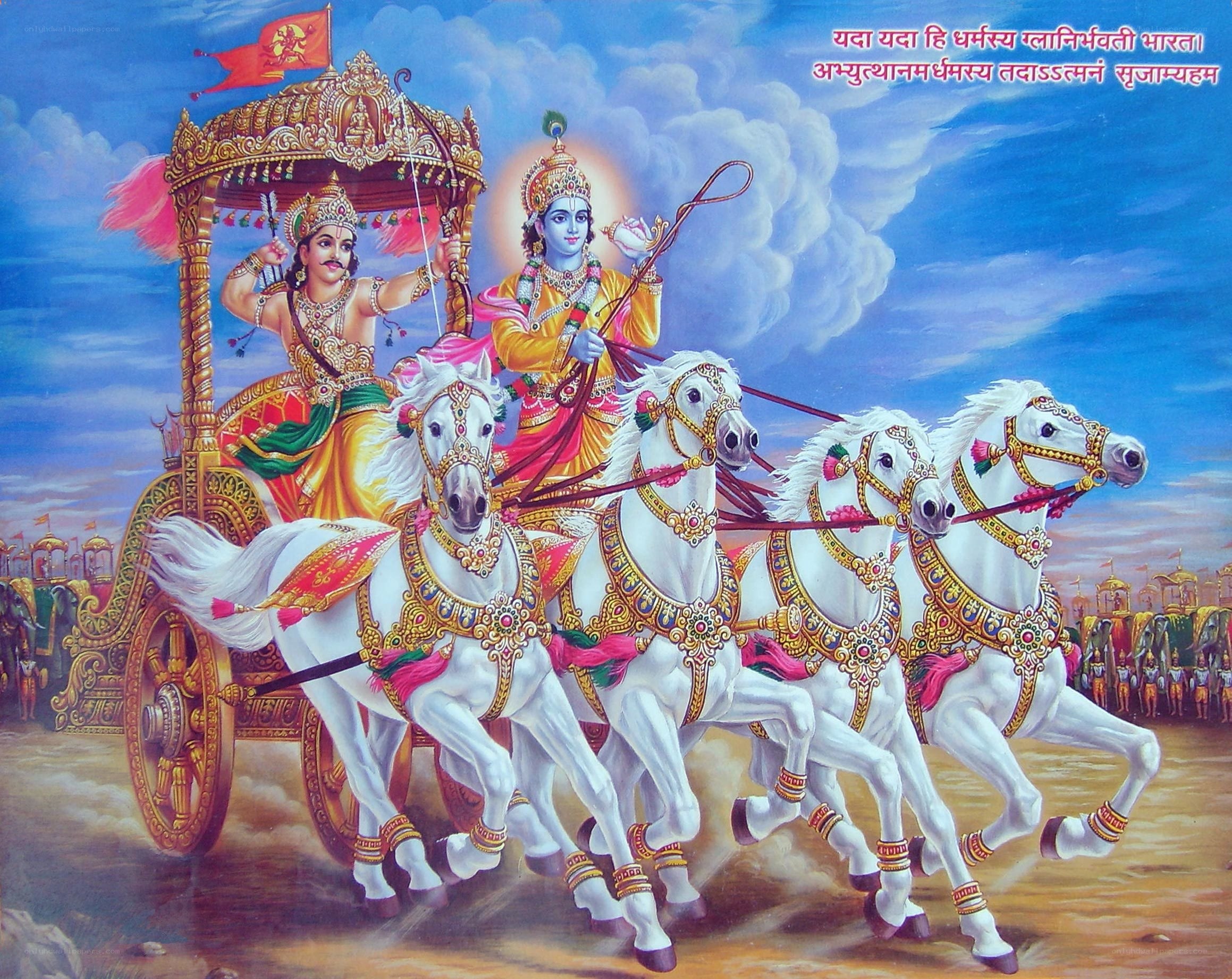 Krishna and Arjuna in Chariot