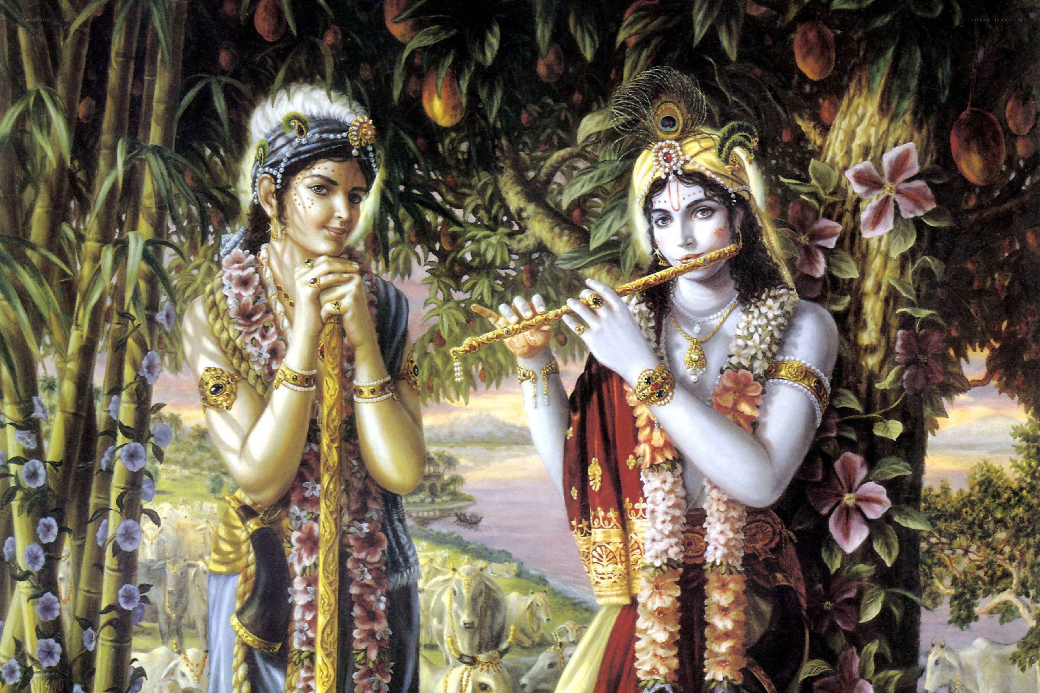 Krishna and Balarama in Vrindavan