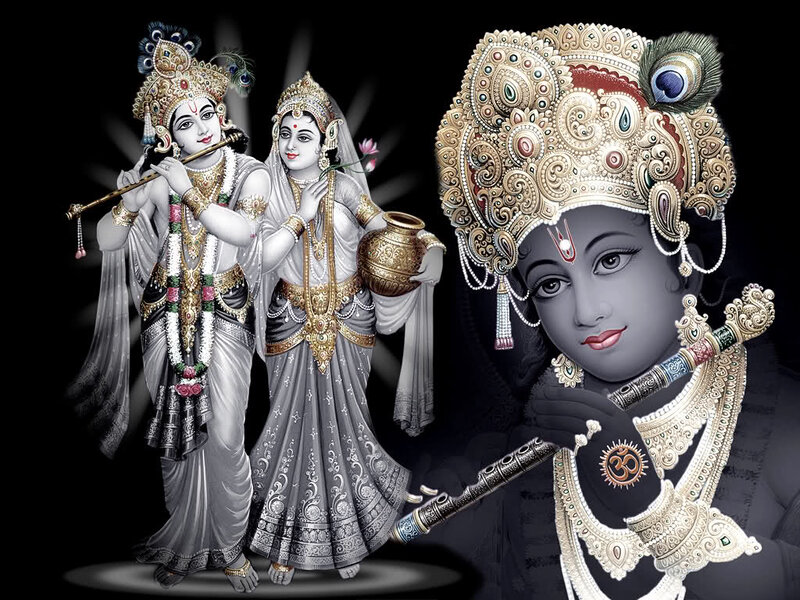 Krishna and Radha — Black