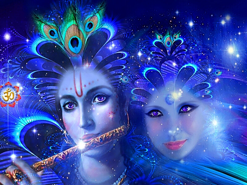 Krishna and Radha — Blue, Celestial, Night