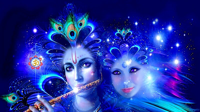 Krishna and Radha — Blue, Celestial
