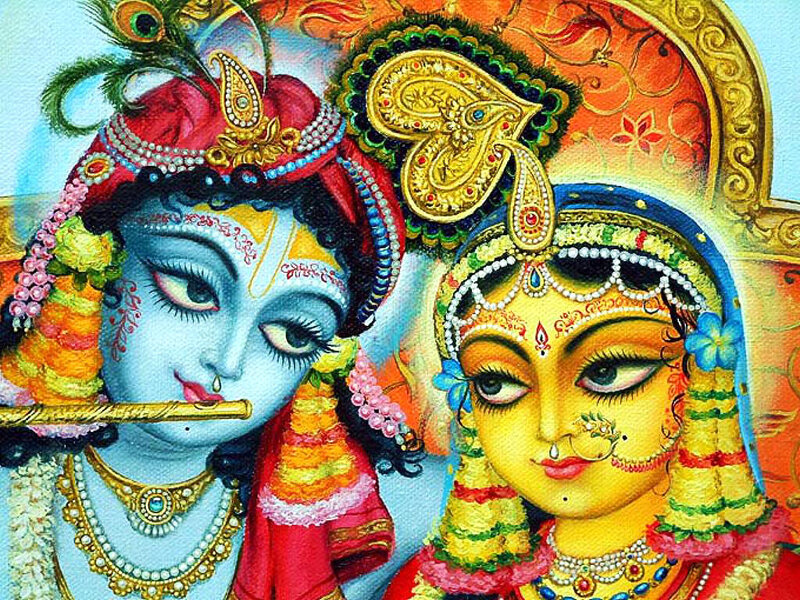 Krishna and Radha — Blue, Serene