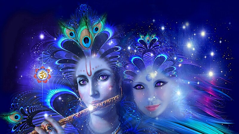 Krishna and Radha celestial art