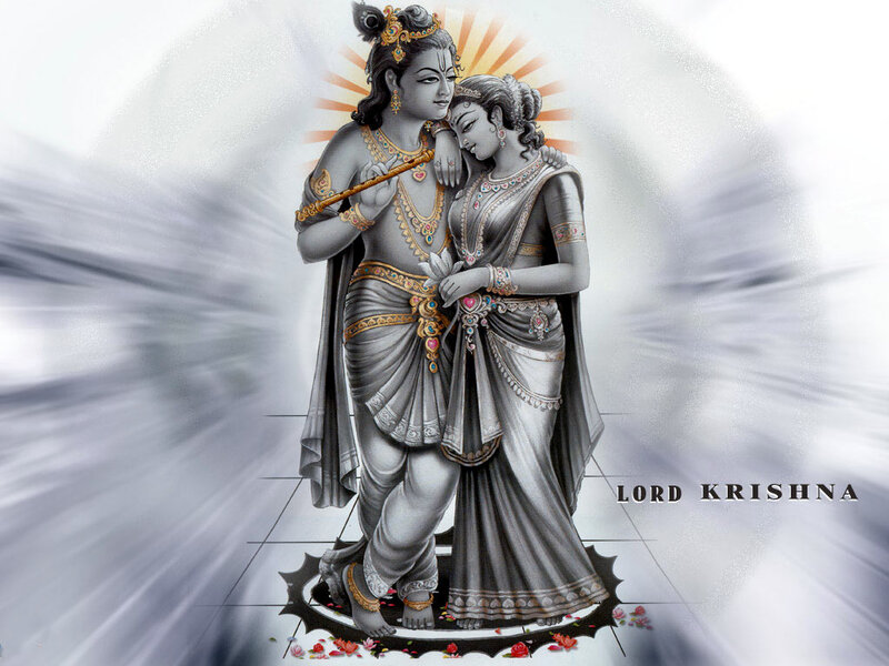 Krishna and Radha Embracing — Gray
