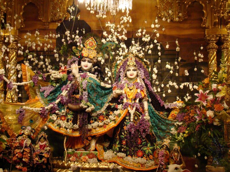 Krishna and Radha Idols — Gold, Ornate