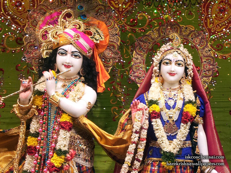 Krishna and Radha Idols — Green, Devotional