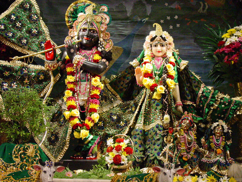 Krishna and Radha Idols — Green