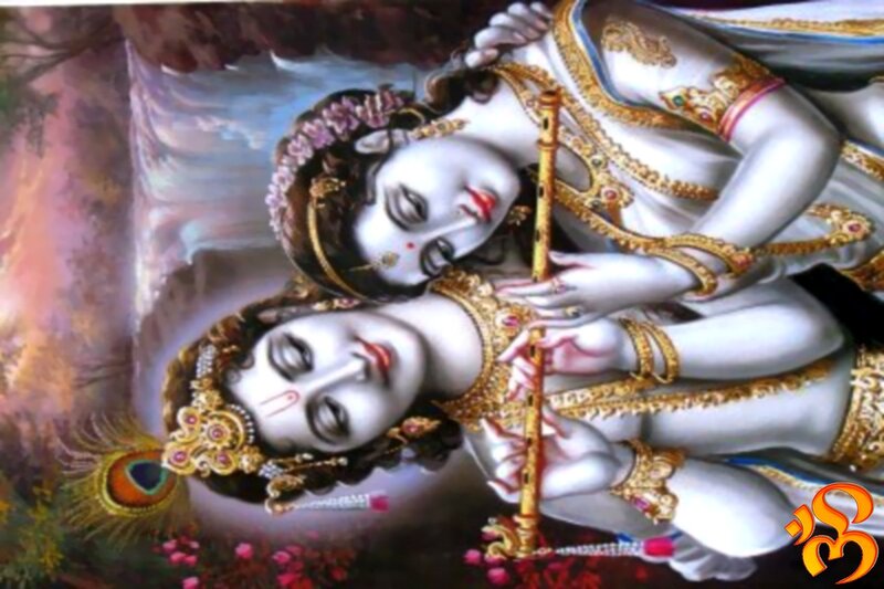 Krishna and Radha in embrace