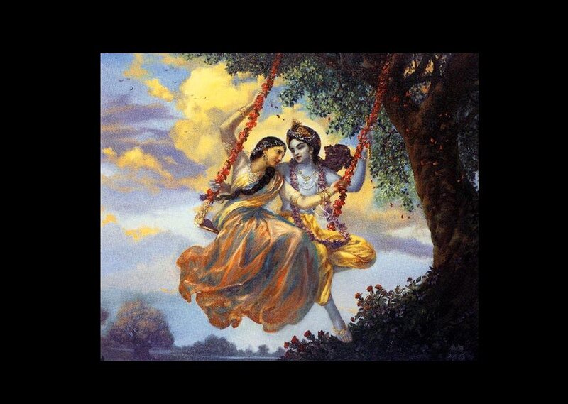 Krishna and Radha on Swing