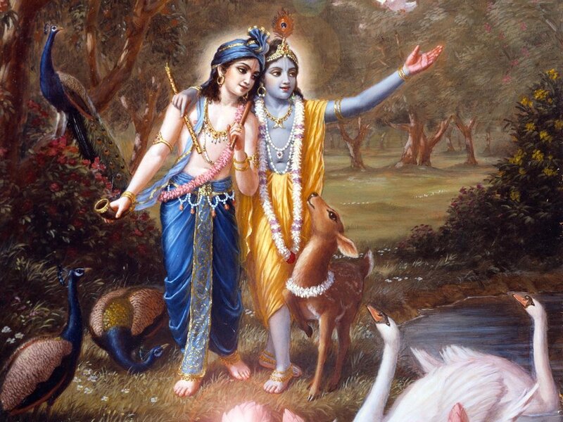Krishna and Radha with Animals
