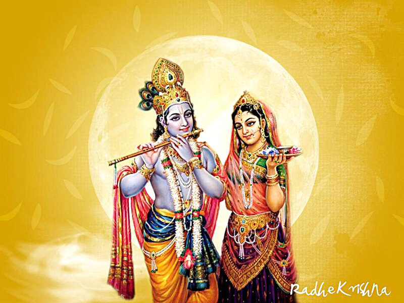 Krishna and Radha — Yellow