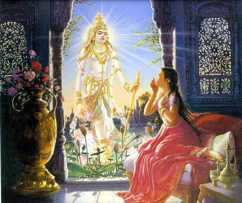 Krishna appears to a devotee