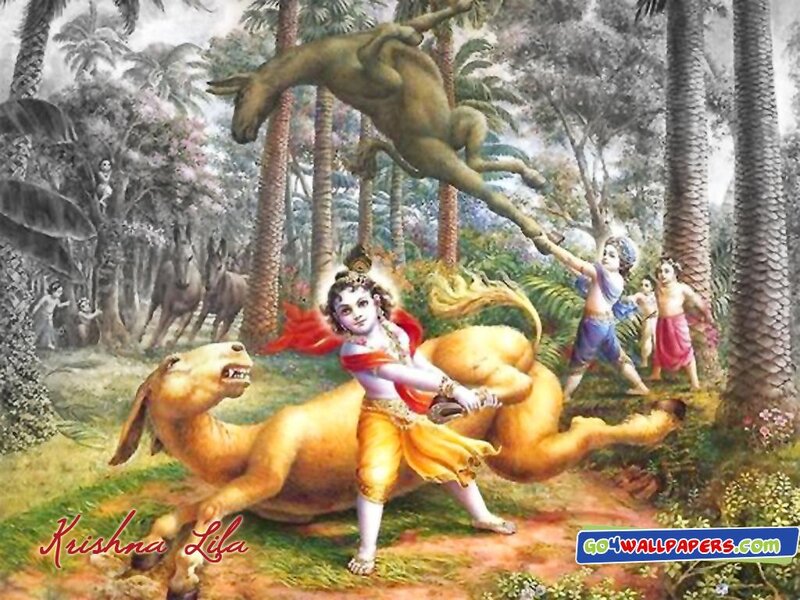 Krishna Fighting Demons
