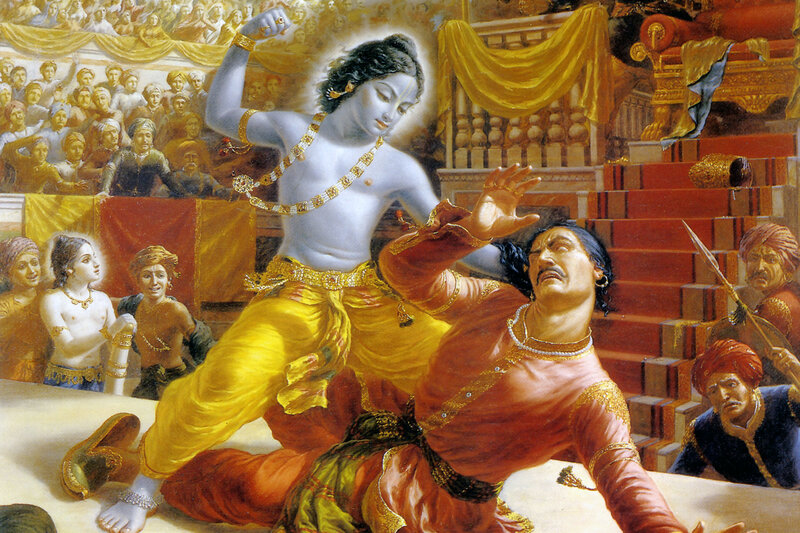 Krishna Fighting Kamsa
