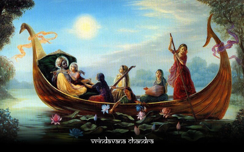 Krishna in a Boat