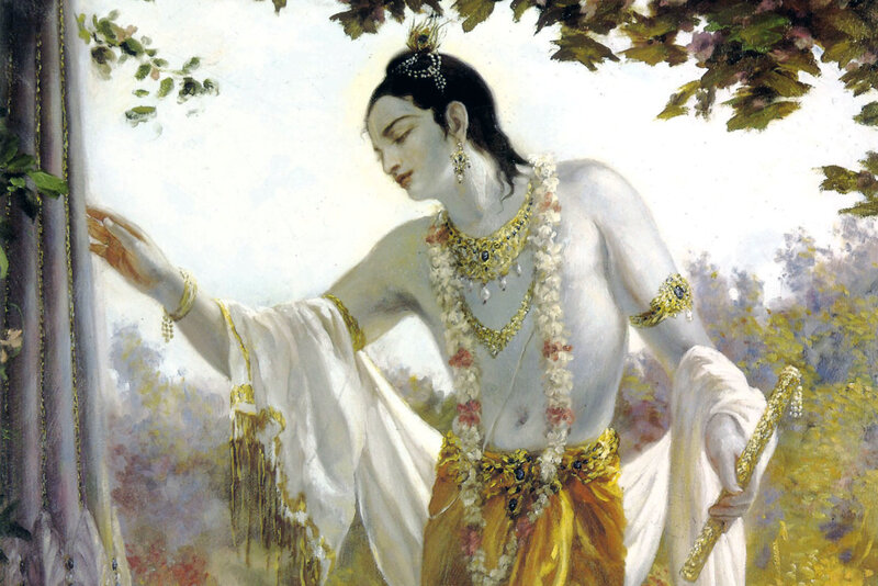 Krishna in a garden