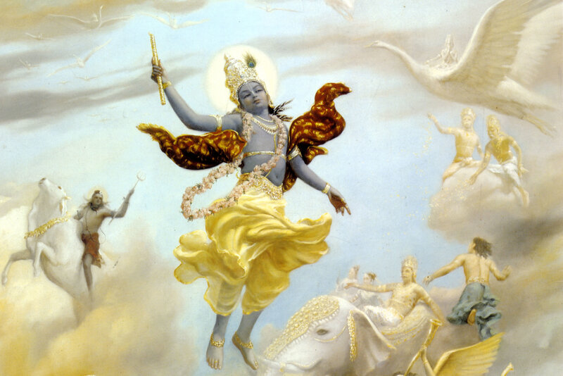 Krishna in divine flight
