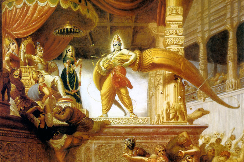 Krishna Lifting a Serpent