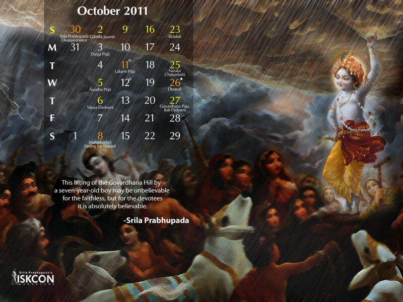 Krishna Lifting Govardhana Hill