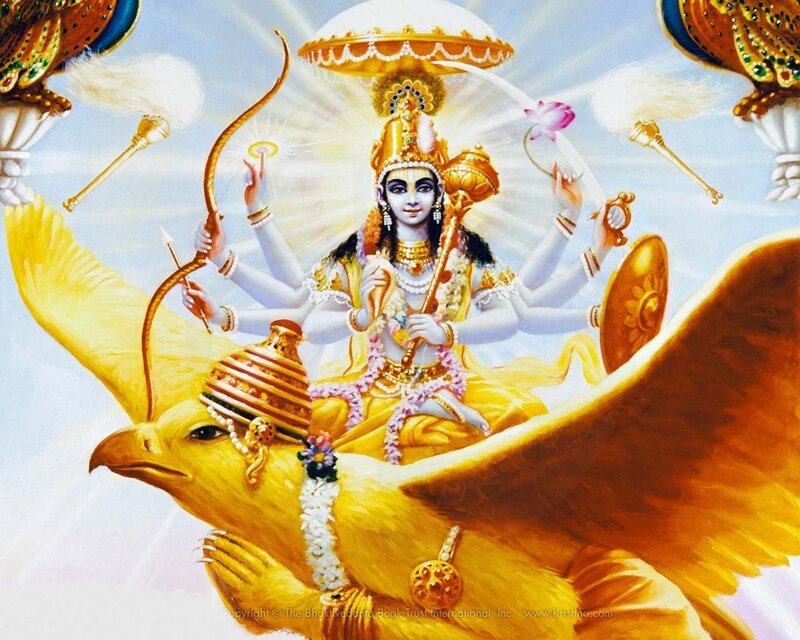 Krishna on Garuda