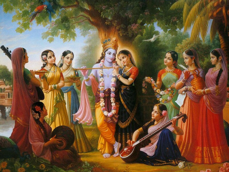 Krishna Playing Flute — Blue, Serene, Afternoon