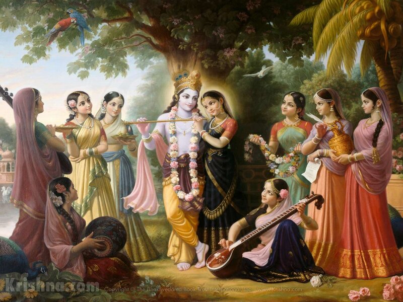 Krishna Playing Flute — Yellow, Serene, Afternoon