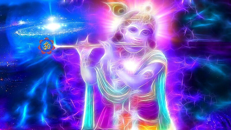 Krishna with cosmic background