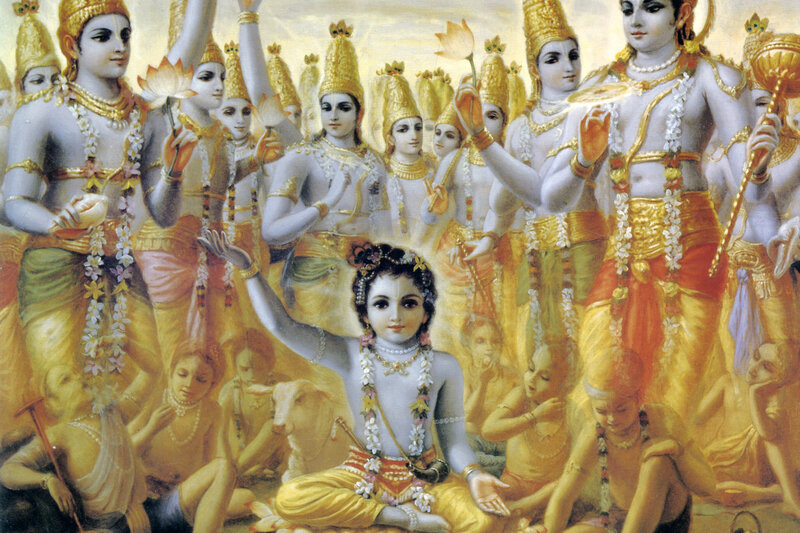 Krishna with devotees