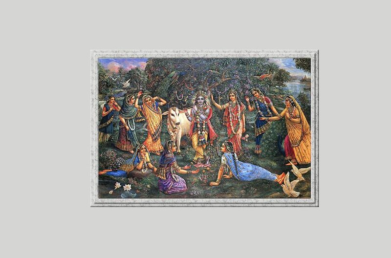 Krishna with Gopis — Blue