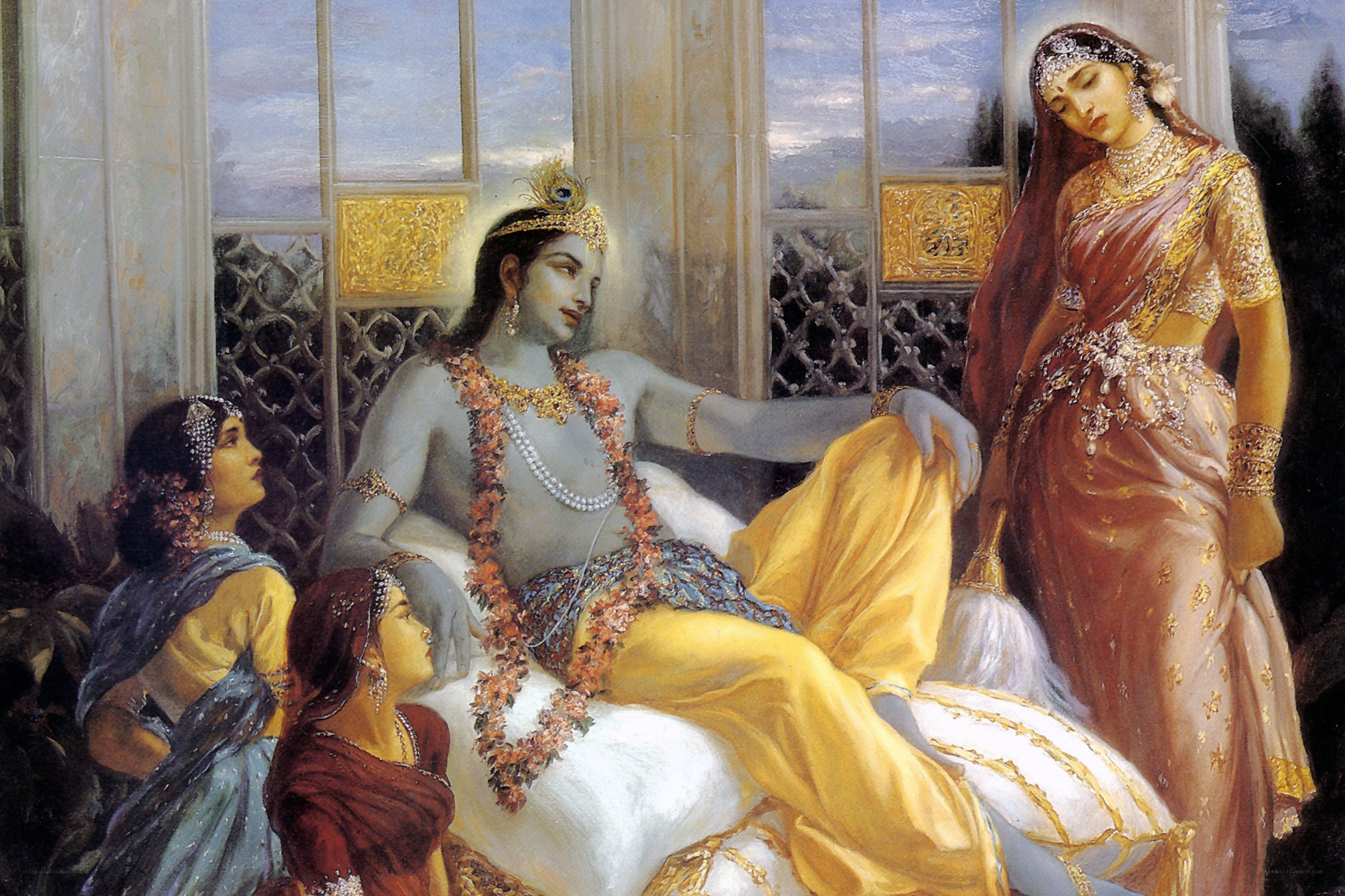 Krishna with his wives