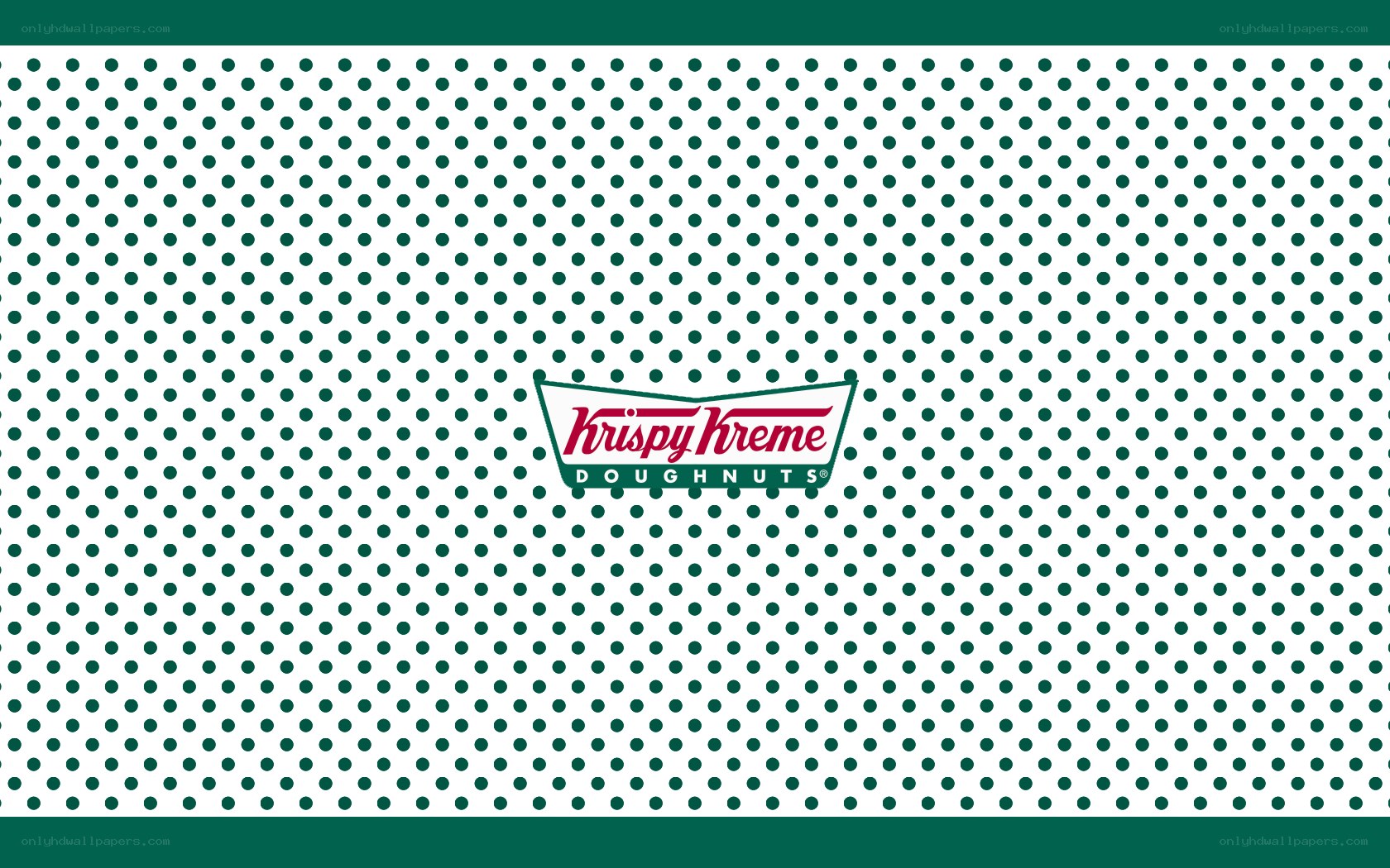 Krispy Kreme logo on polka dot background