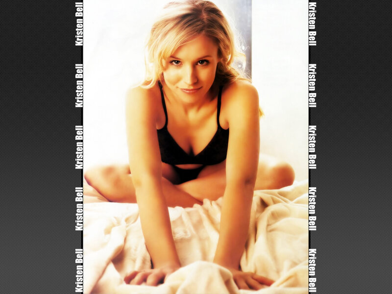 Kristen Bell in black lingerie
