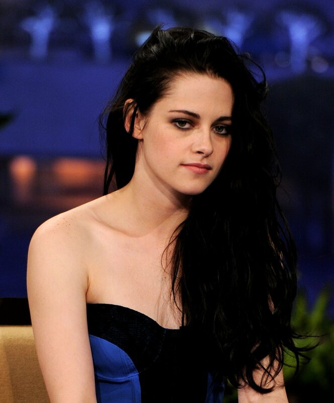 Kristen Stewart in a strapless dress
