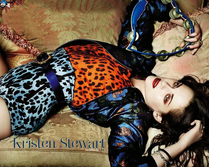 Kristen Stewart with tambourine