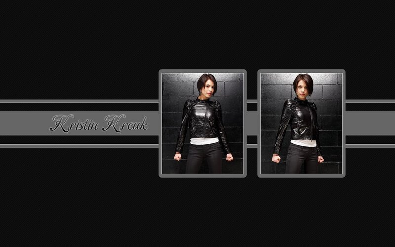 Kristin Kreuk in black leather