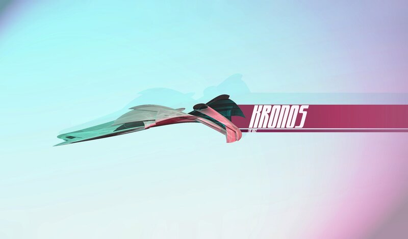 Kronos logo with futuristic aircraft