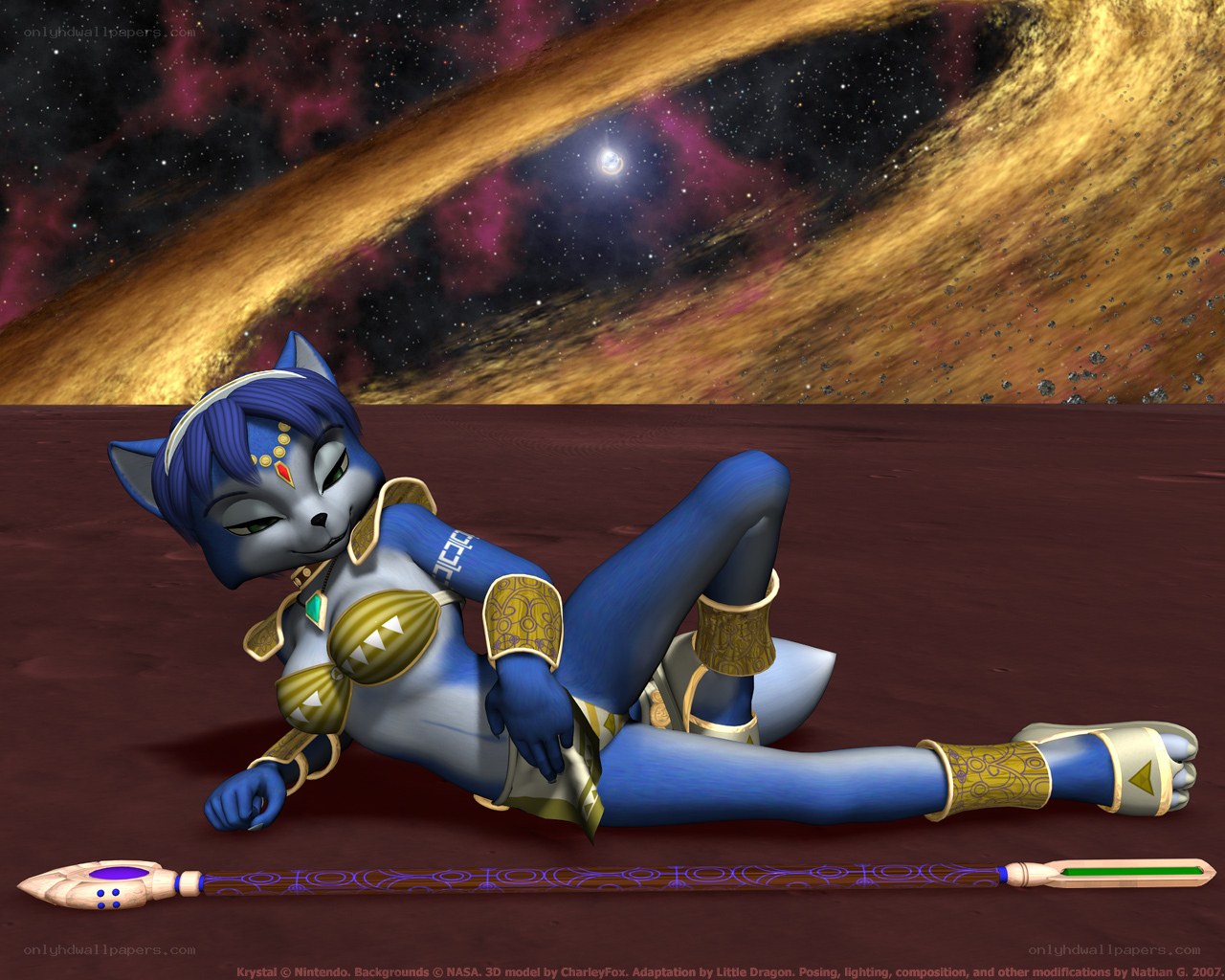 Krystal on a cosmic planet