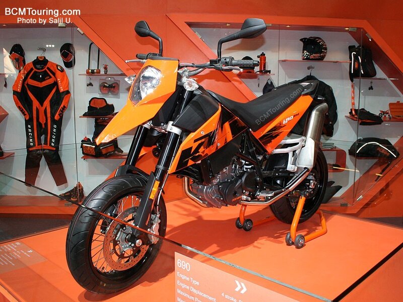 KTM 690 motorcycle display