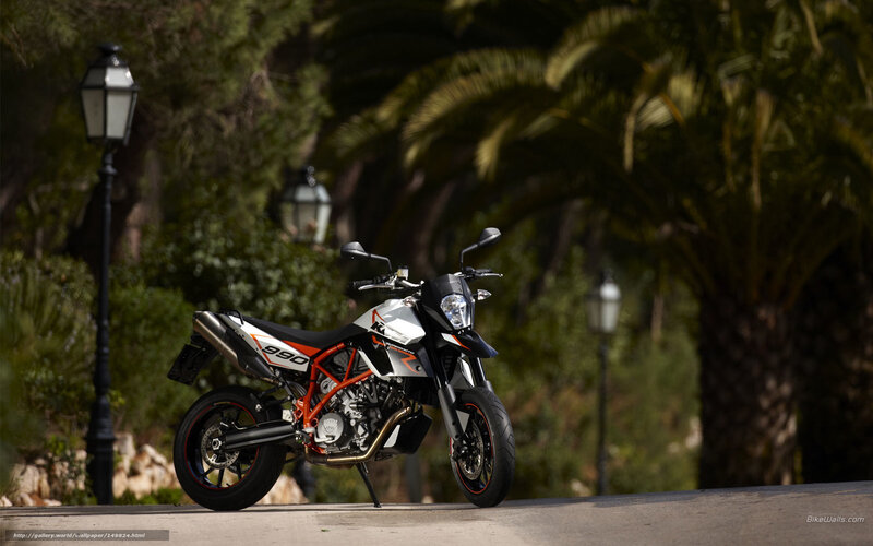 KTM 990 motorcycle on a path