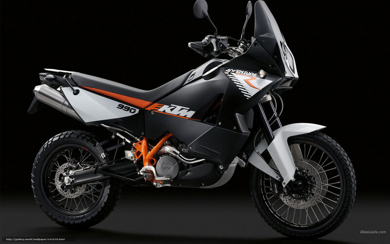 KTM Adventure Motorcycle — Black, Dramatic, Photograph