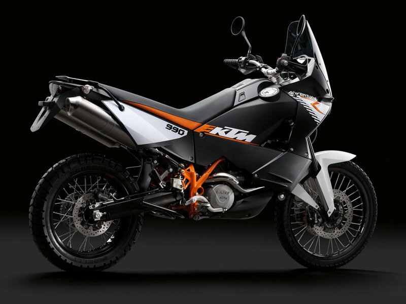 KTM Adventure Motorcycle — Black, Dramatic, Photograph, Windshield, Exhaust