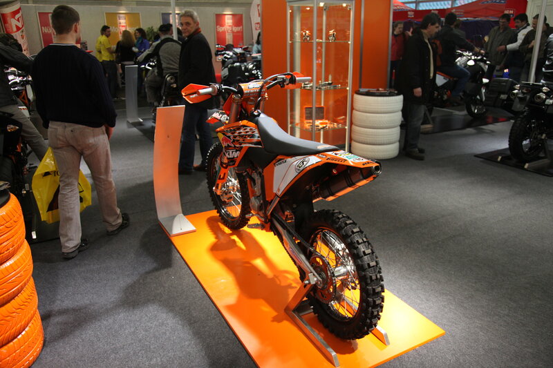 KTM dirt bike on display