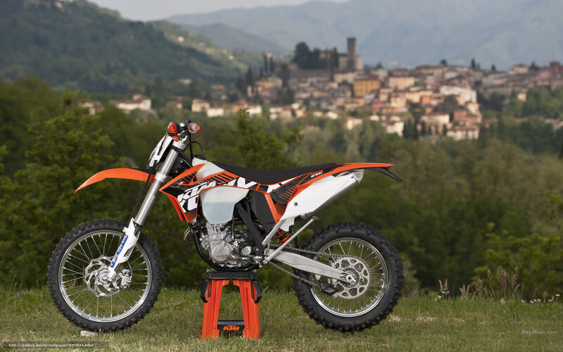 KTM dirt bike on grass
