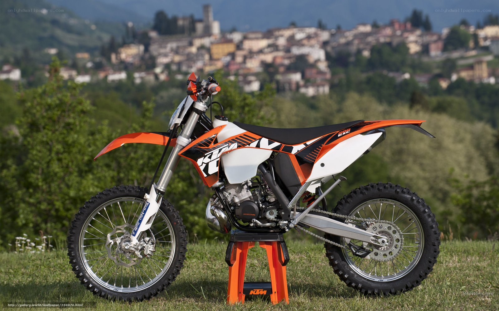 KTM dirt bike on grass