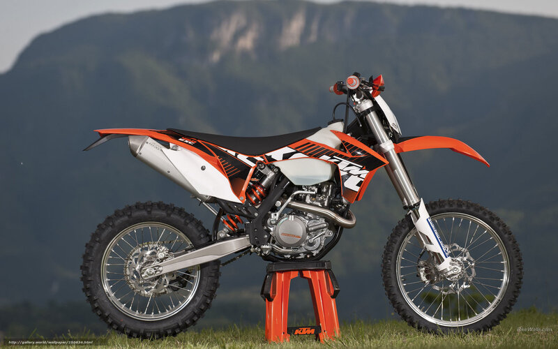 KTM dirt bike on stand