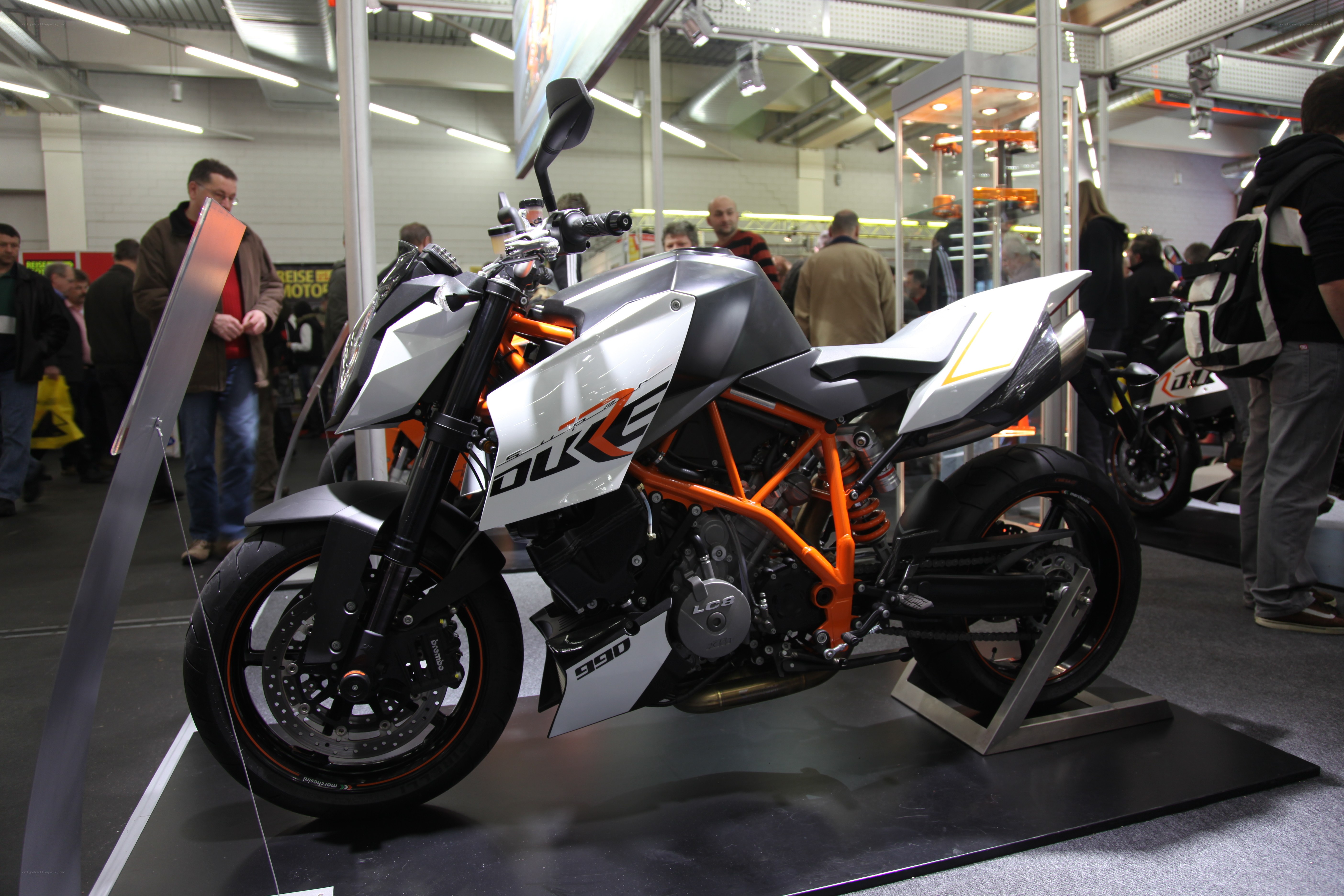 KTM Duke 990 motorcycle on display